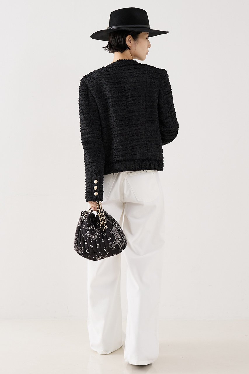 【ザ ストア バイ シー/THE STORE by C】の【COCUCA】クルーネックツイードジャケット 人気、トレンドファッション・服の通販 founy(ファニー) 　ファッション　Fashion　レディースファッション　Fashion for Women　アウター　Coat / Outerwear Collection　レディースジャケット・軽アウター　Jackets　なめらか　Smooth, Silky Texture　イタリア　Italy　コンパクト　Compact, Small Size　ジャケット　Jacket, Outerwear　ツイード　Twill, Twill Weave　デニム　Denim, Jeans Material　バランス　Balance, Style Balance　フリンジ　Fringe, Tassel　ロング　Long, Long-Length　other-4|ID: prp329100004669639 ipo3291000000036108897