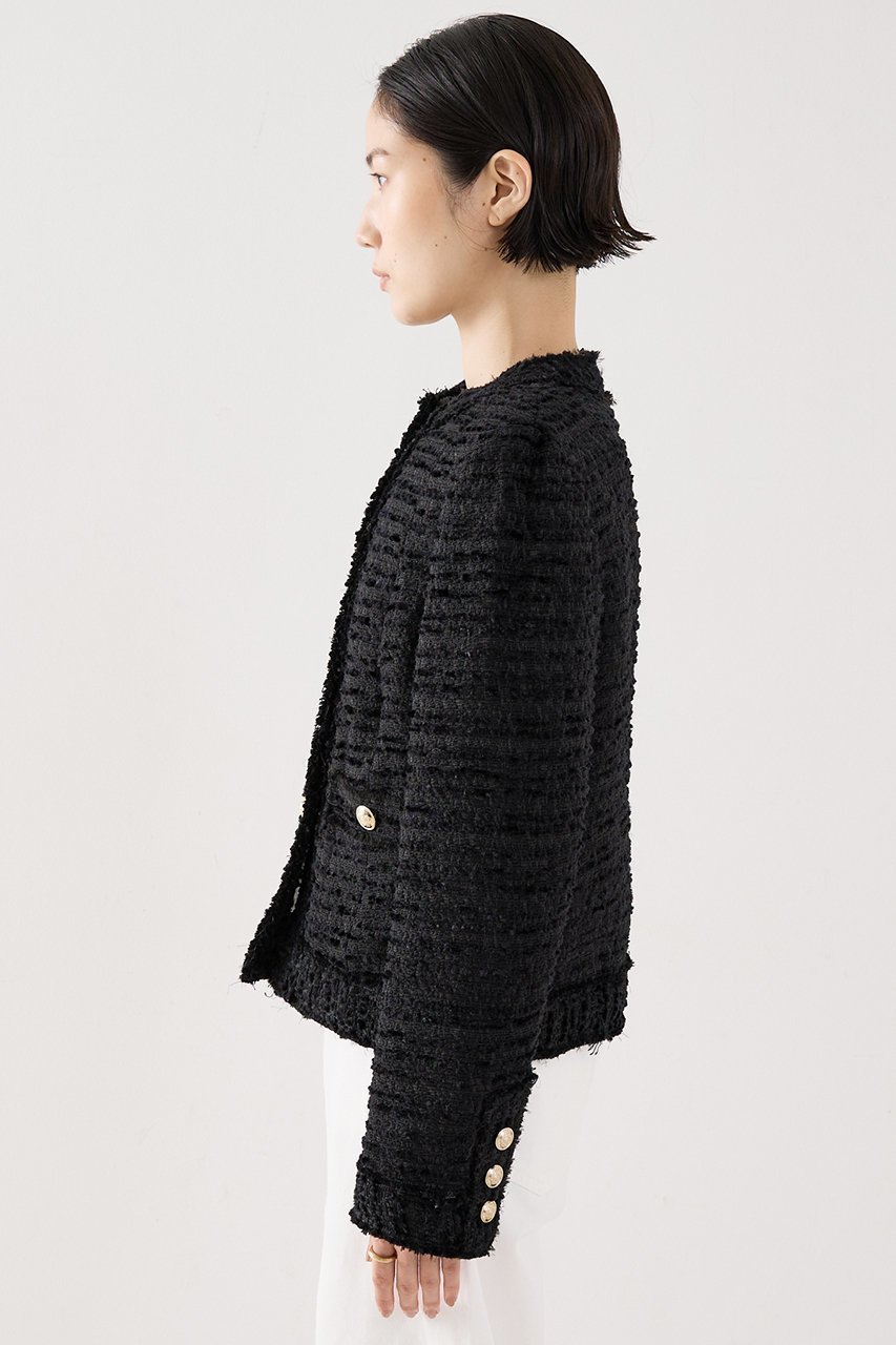 【ザ ストア バイ シー/THE STORE by C】の【COCUCA】クルーネックツイードジャケット 人気、トレンドファッション・服の通販 founy(ファニー) 　ファッション　Fashion　レディースファッション　Fashion for Women　アウター　Coat / Outerwear Collection　レディースジャケット・軽アウター　Jackets　なめらか　Smooth, Silky Texture　イタリア　Italy　コンパクト　Compact, Small Size　ジャケット　Jacket, Outerwear　ツイード　Twill, Twill Weave　デニム　Denim, Jeans Material　バランス　Balance, Style Balance　フリンジ　Fringe, Tassel　ロング　Long, Long-Length　other-6|ID: prp329100004669639 ipo3291000000036108899