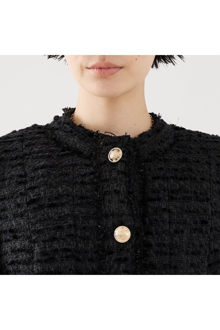 【ザ ストア バイ シー/THE STORE by C】の【COCUCA】クルーネックツイードジャケット 人気、トレンドファッション・服の通販 founy(ファニー) 　ファッション　Fashion　レディースファッション　Fashion for Women　アウター　Coat / Outerwear Collection　レディースジャケット・軽アウター　Jackets　なめらか　Smooth, Silky Texture　イタリア　Italy　コンパクト　Compact, Small Size　ジャケット　Jacket, Outerwear　ツイード　Twill, Twill Weave　デニム　Denim, Jeans Material　バランス　Balance, Style Balance　フリンジ　Fringe, Tassel　ロング　Long, Long-Length　other-8|ID: prp329100004669639 ipo3291000000036108901