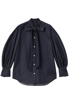 【エムフィル/M Fil】 デニム ボウタイブラウス人気、トレンドファッション・服の通販 founy(ファニー) ファッション Fashion レディースファッション Fashion for Women トップス・カットソー Cut & Sew Tops シャツ・ブラウス・オフィスカジュアル Elegant Blouses & Button-Ups クール Cool, Chic スリーブ Sleeve, Long Sleeve / Short Sleeve デニム Denim, Jeans Material トレンド Trend, Trending Now フェミニン Feminine, Girly リボン Ribbon, Bow ロング Long, Long-Length |ID:prp329100004669643