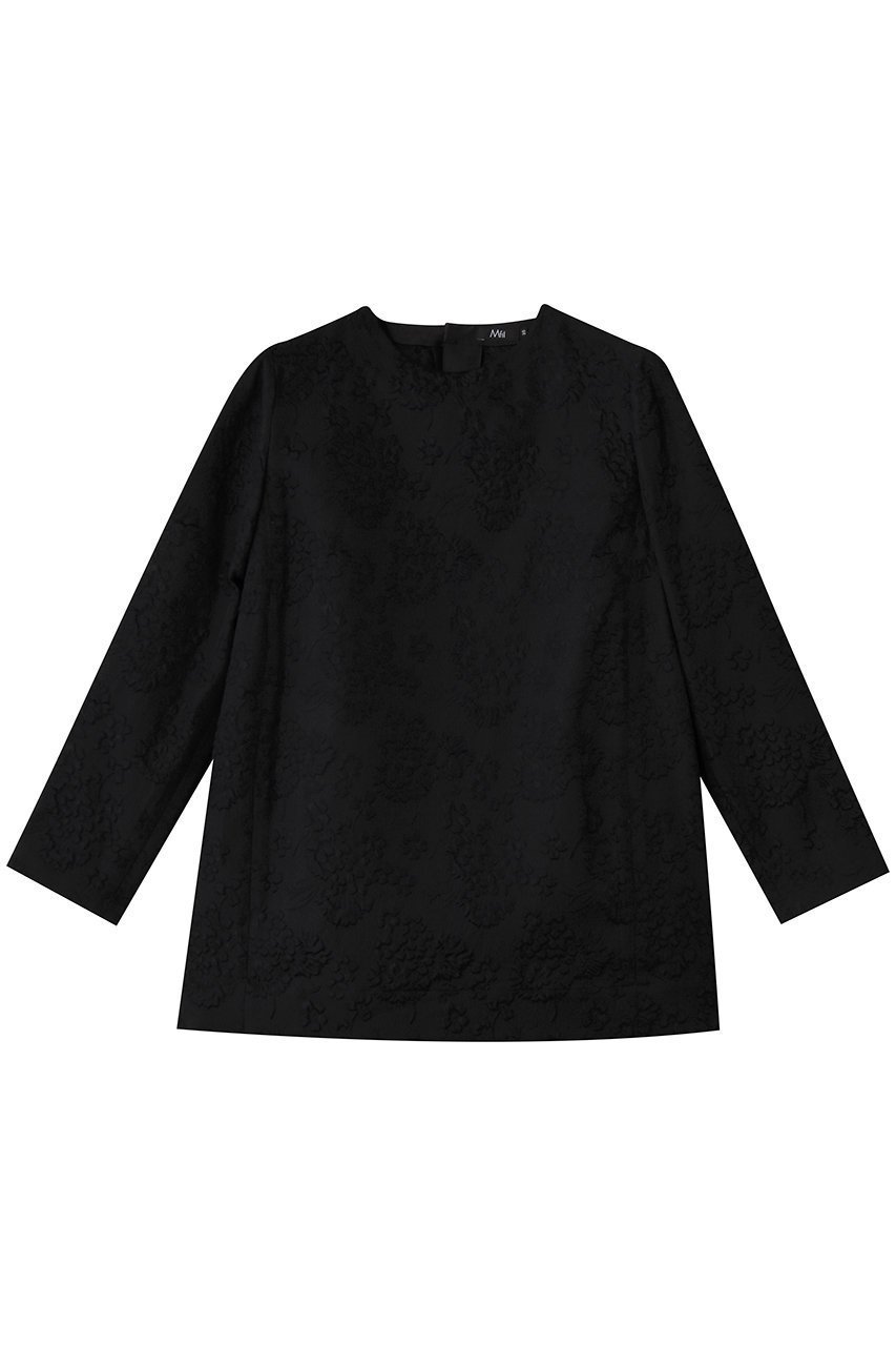 【エムフィル/M Fil】のフラワージャカード フォルムブラウス インテリア・キッズ・メンズ・レディースファッション・服の通販 founy(ファニー) 　ファッション　Fashion　レディースファッション　Fashion for Women　トップス・カットソー　Cut & Sew Tops　シャツ・ブラウス・オフィスカジュアル　Elegant Blouses & Button-Ups　ジャカード／ジャガード　Jacquard, Woven Pattern　スリーブ　Sleeve, Long Sleeve / Short Sleeve　フォルム　Silhouette, Form　フラワー　Flower, Floral　ロング　Long, Long-Length　新作・新入荷　New Arrivals / New In　ブラック|ID: prp329100004669644 ipo3291000000033762678
