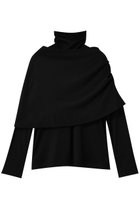 【エムフィル/M Fil】のクリアミドルスムース ショルダーベールカットソー 人気、トレンドファッション・服の通販 founy(ファニー) ファッション Fashion レディースファッション Fashion for Women トップス・カットソー Cut & Sew Tops シャツ・ブラウス・オフィスカジュアル Elegant Blouses & Button-Ups ロングTシャツ・Tシャツ Longline T-Shirts & Tees カットソー・ベーシックTシャツ Cut-and-Sewn Tops / Stretch Tees & Basics シンプル Simple, Minimal スヌード Snood, Infinity Scarf スリーブ Sleeve, Long Sleeve / Short Sleeve ロング Long, Long-Length thumbnail ブラック|ID: prp329100004669648 ipo3291000000035863806