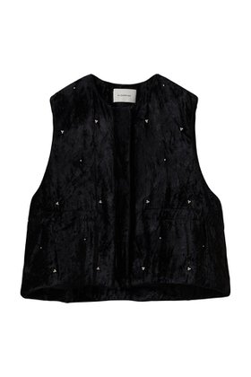 【ヌキテパ/NE QUITTEZ PAS】 CRUSHED VELVET パール ビーズ ベスト人気、トレンドファッション・服の通販 founy(ファニー) ファッション Fashion レディースファッション Fashion for Women アウター Coat / Outerwear Collection トップス・カットソー Cut & Sew Tops キャミソール&ノースリーブ Camisoles & Sleeveless Tops シャツ・ブラウス・オフィスカジュアル Elegant Blouses & Button-Ups ベスト&ジレ / 重ね着スタイル Vests & Gilets ショート Short, Short Length ノースリーブ Sleeveless, No-Sleeve バランス Balance, Style Balance パール Pearl, Pearl Accent ベスト Vest, Waistcoat エレガント 上品 Elegant 新作・新入荷 New Arrivals / New In A/W・秋冬 Autumn/Winter |ID:prp329100004669677