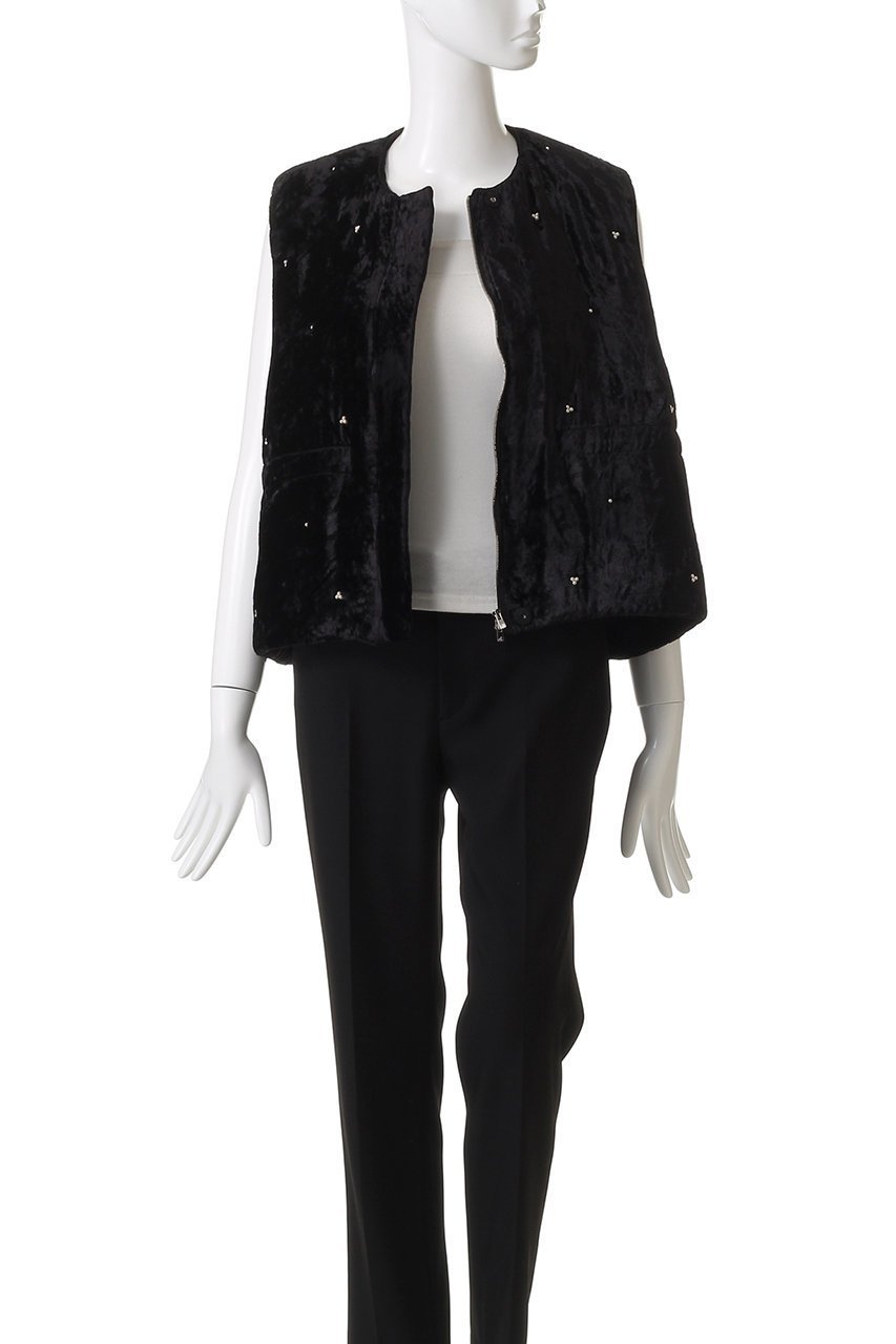 【ヌキテパ/NE QUITTEZ PAS】のCRUSHED VELVET パール ビーズ ベスト 人気、トレンドファッション・服の通販 founy(ファニー) 　ファッション　Fashion　レディースファッション　Fashion for Women　アウター　Coat / Outerwear Collection　トップス・カットソー　Cut & Sew Tops　キャミソール&ノースリーブ　Camisoles & Sleeveless Tops　シャツ・ブラウス・オフィスカジュアル　Elegant Blouses & Button-Ups　ベスト&ジレ / 重ね着スタイル　Vests & Gilets　ショート　Short, Short Length　ノースリーブ　Sleeveless, No-Sleeve　バランス　Balance, Style Balance　パール　Pearl, Pearl Accent　ベスト　Vest, Waistcoat　エレガント 上品　Elegant　新作・新入荷　New Arrivals / New In　A/W・秋冬　Autumn/Winter　other-7|ID: prp329100004669677 ipo3291000000033762900