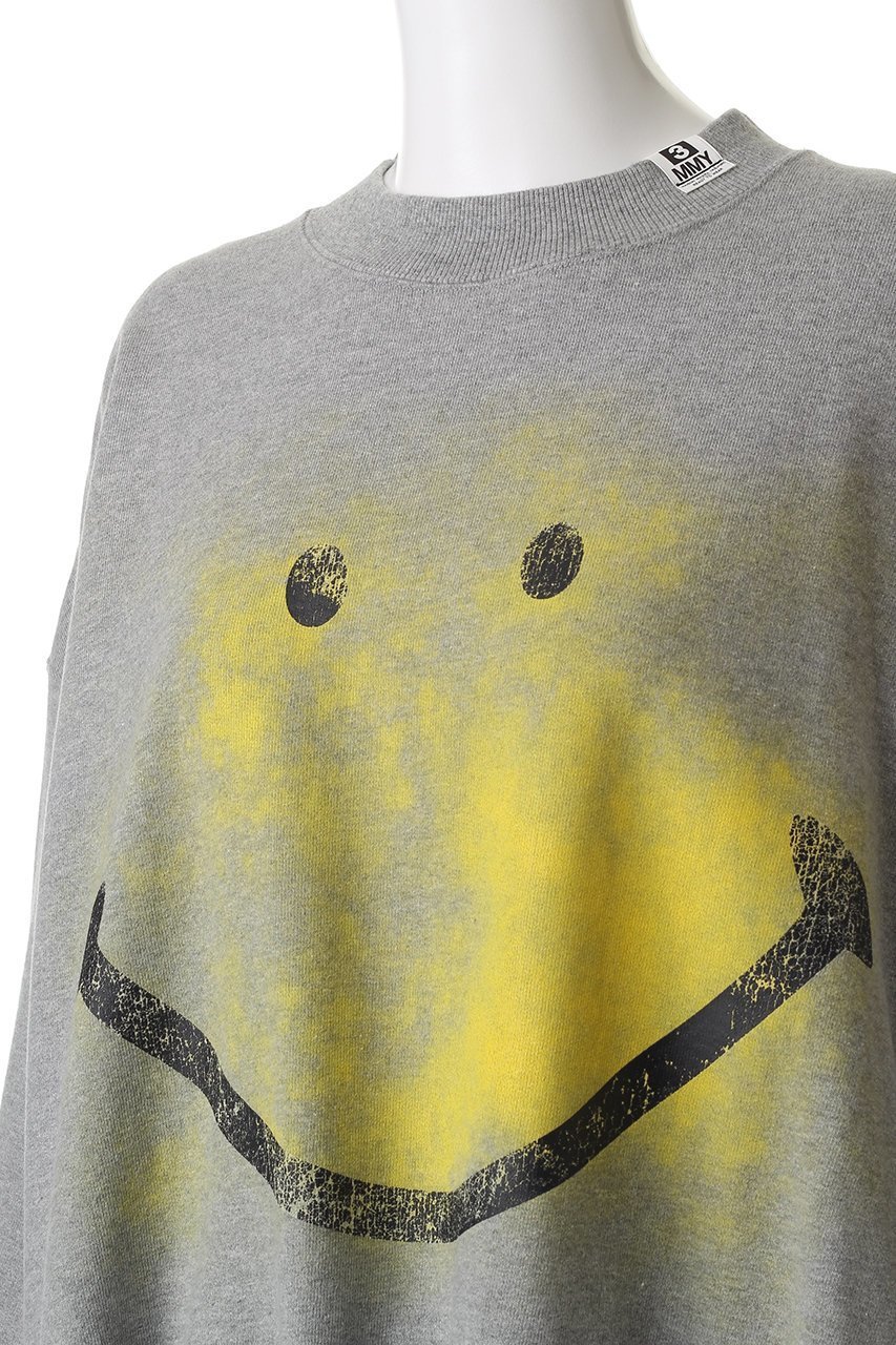 【メゾン ミハラヤスヒロ/Maison MIHARA YASUHIRO】のSMILY FACE PRINTED プルオーバー 人気、トレンドファッション・服の通販 founy(ファニー) 　ファッション　Fashion　レディースファッション　Fashion for Women　トップス・カットソー　Cut & Sew Tops　シャツ・ブラウス・オフィスカジュアル　Elegant Blouses & Button-Ups　レディースパーカー・カジュアルフーディー　Casual Hoodies & Sweatshirts　ロングTシャツ・Tシャツ　Longline T-Shirts & Tees　カジュアルプルオーバー・ニットトップス　Pullovers & Knit Tops / Casual Pullovers　スウェット・クルーネックトップス　Sweatshirts & Crewnecks / Relaxed Fit Sweat Tops　カットソー・ベーシックTシャツ　Cut-and-Sewn Tops / Stretch Tees & Basics　インナー　Innerwear　ショルダー　Shoulder, Shoulder Strap　ジャケット　Jacket, Outerwear　ドロップ　Drop Shoulder, Dropped Style　フロント　Front, Front Design　リラックス　Relax, Relaxed Fit　other-5|ID: prp329100004669679 ipo3291000000035863883