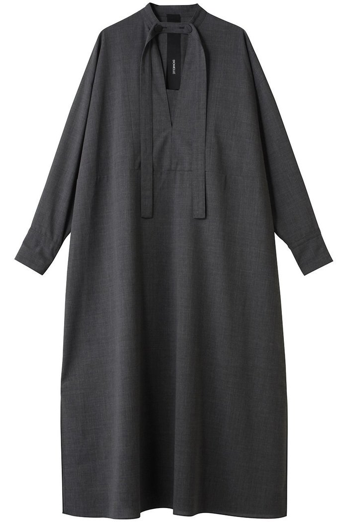 【ドメル/DOMELLE】のウール ボイル ドレス インテリア・キッズ・メンズ・レディースファッション・服の通販 founy(ファニー) https://founy.com/ ファッション Fashion レディースファッション Fashion for Women ワンピース Dresses フォーマル・パーティードレス・結婚式用ドレス Elegant & Casual Dresses チュニック Tunic Tops & Dresses アンダー Underwear Essentials エレガント 上品 Elegant スタンド Stand Collar, Upright Stand ストレート Straight, Straight Cut スリット Slit, Slit Detail チュニック Tunic, Long Top ドレス Dress, One-Piece フロント Front, Front Design リゾート Resort, Vacation Style リボン Ribbon, Bow ロング Long, Long-Length |ID: prp329100004669685 ipo3291000000036048288