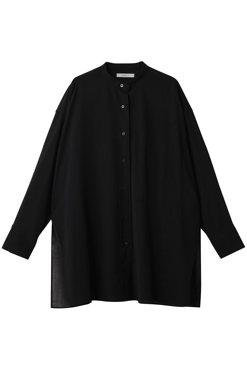 【ドメル/DOMELLE】のウール ボイル シャツ インテリア・キッズ・メンズ・レディースファッション・服の通販 founy(ファニー) 　ファッション　Fashion　レディースファッション　Fashion for Women　トップス・カットソー　Cut & Sew Tops　シャツ・ブラウス・オフィスカジュアル　Elegant Blouses & Button-Ups　おすすめ　Recommended / Our Picks　スリーブ　Sleeve, Long Sleeve / Short Sleeve　セットアップ　Set-Up, Coordinated Outfit　パッチ　Patch, Appliqué　ビッグ　Big, Oversized　ポケット　Pocket, Pocket Detail　ロング　Long, Long-Length　ワイド　Wide, Wide Fit　新作・新入荷　New Arrivals / New In　秋　Autumn　ブラック|ID: prp329100004669687 ipo3291000000033762987