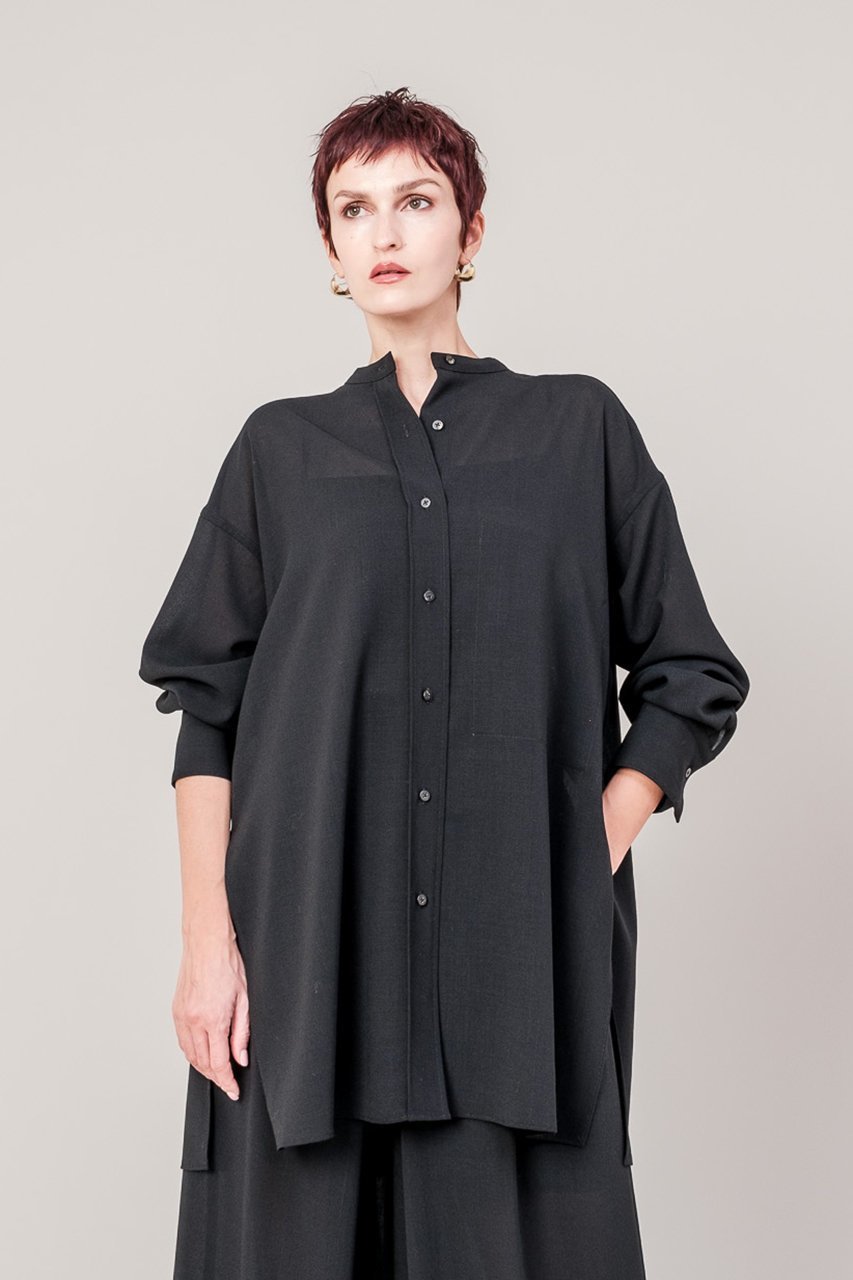 【ドメル/DOMELLE】のウール ボイル シャツ 人気、トレンドファッション・服の通販 founy(ファニー) 　ファッション　Fashion　レディースファッション　Fashion for Women　トップス・カットソー　Cut & Sew Tops　シャツ・ブラウス・オフィスカジュアル　Elegant Blouses & Button-Ups　おすすめ　Recommended / Our Picks　スリーブ　Sleeve, Long Sleeve / Short Sleeve　セットアップ　Set-Up, Coordinated Outfit　パッチ　Patch, Appliqué　ビッグ　Big, Oversized　ポケット　Pocket, Pocket Detail　ロング　Long, Long-Length　ワイド　Wide, Wide Fit　秋　Autumn　other-7|ID: prp329100004669687 ipo3291000000035493449