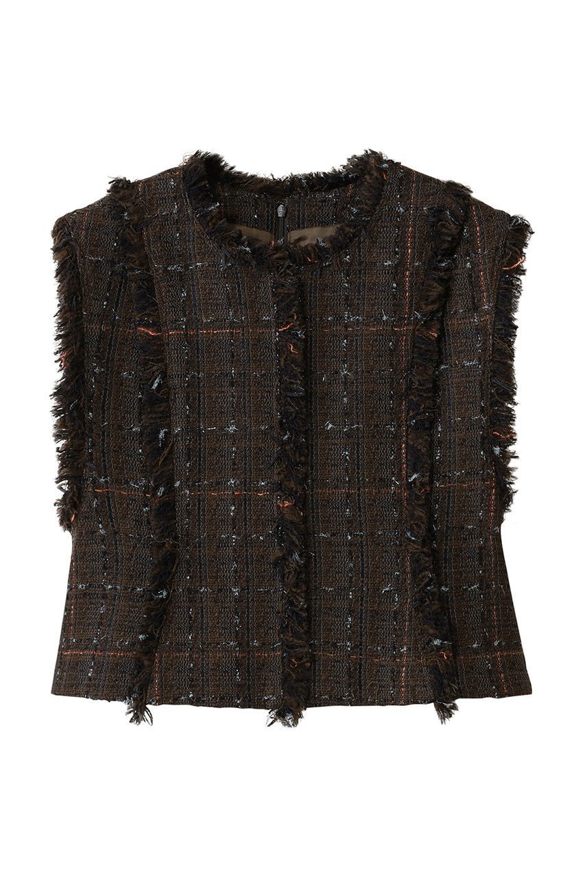 【ランバン オン ブルー/LANVIN en Bleu】のツイードプルオーバーベスト 人気、トレンドファッション・服の通販 founy(ファニー) 　ファッション　Fashion　レディースファッション　Fashion for Women　アウター　Coat / Outerwear Collection　ジャケット　Jacket, Outerwear　ツイード　Twill, Twill Weave　フリンジ　Fringe, Tassel　ベスト　Vest, Waistcoat　新作・新入荷　New Arrivals / New In　 other-1|ID: prp329100004669700 ipo3291000000033763092