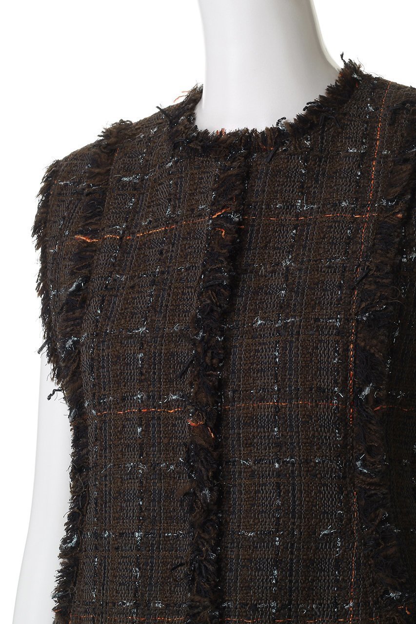 【ランバン オン ブルー/LANVIN en Bleu】のツイードプルオーバーベスト 人気、トレンドファッション・服の通販 founy(ファニー) 　ファッション　Fashion　レディースファッション　Fashion for Women　アウター　Coat / Outerwear Collection　ジャケット　Jacket, Outerwear　ツイード　Twill, Twill Weave　フリンジ　Fringe, Tassel　ベスト　Vest, Waistcoat　新作・新入荷　New Arrivals / New In　other-5|ID: prp329100004669700 ipo3291000000033763097