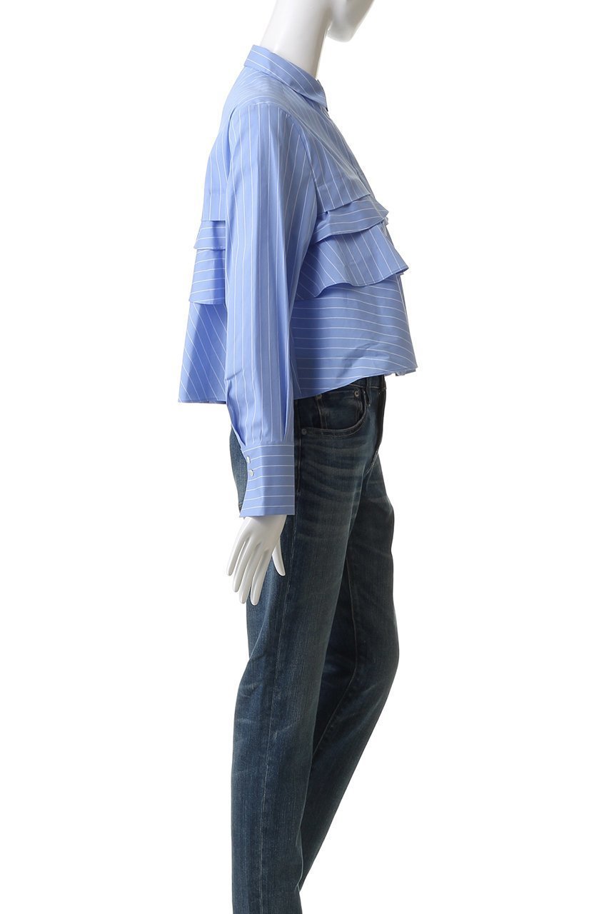 【マリリンムーン/MARILYN MOON】のレイヤードラッフルブラウス 人気、トレンドファッション・服の通販 founy(ファニー) 　ファッション　Fashion　レディースファッション　Fashion for Women　トップス・カットソー　Cut & Sew Tops　シャツ・ブラウス・オフィスカジュアル　Elegant Blouses & Button-Ups　おすすめ　Recommended / Our Picks　カフス　Cuff Design　コンパクト　Compact, Small Size　ストライプ　Stripe, Striped Pattern　スリーブ　Sleeve, Long Sleeve / Short Sleeve　フリル　Frill, Ruffle　フレア　Flare, Flared　ラッフル　Ruffle, Frill　ロング　Long, Long-Length　人気　Popular, Best Seller　新作・新入荷　New Arrivals / New In　other-3|ID: prp329100004669701 ipo3291000000033763106