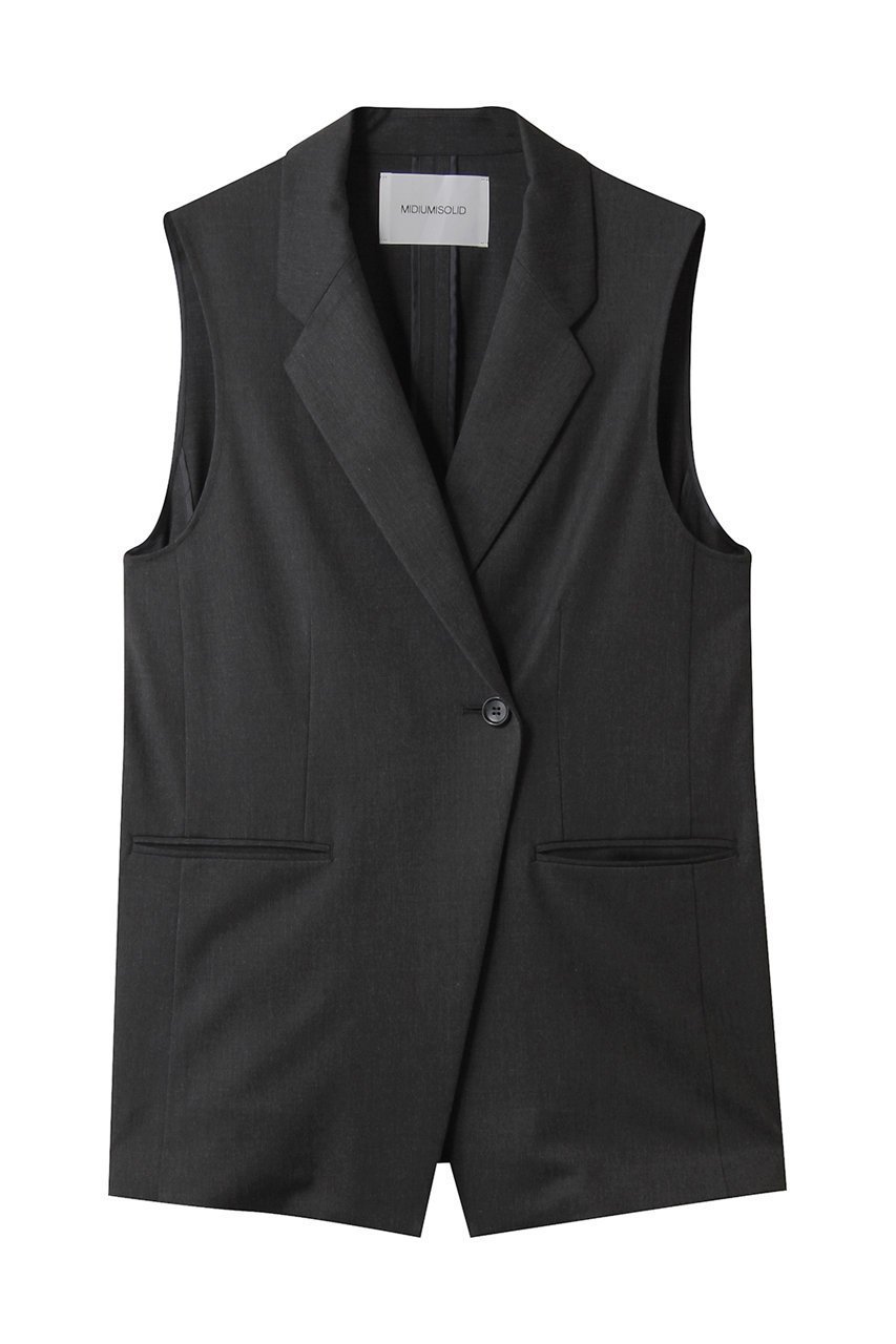 【ミディウミソリッド/MIDIUMISOLID】のウエストシェイプテーラードジレ 人気、トレンドファッション・服の通販 founy(ファニー) 　ファッション　Fashion　レディースファッション　Fashion for Women　アウター　Coat / Outerwear Collection　レディースジャケット・軽アウター　Jackets　ウォッシャブル　Machine Washable　エレガント 上品　Elegant　ジャケット　Jacket, Outerwear　ストレッチ　Stretch, Stretchy Fabric　ツイル　Twist, Twisted Detail　ドレープ　Drape, Draping Fabric　ベスト　Vest, Waistcoat　 other-1|ID: prp329100004669709 ipo3291000000036109007