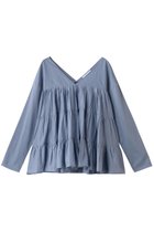 【マーレット/MERLETTE】の【日本限定】SIDONIA Vネックティアードブラウス 人気、トレンドファッション・服の通販 founy(ファニー) ファッション Fashion レディースファッション Fashion for Women トップス・カットソー Cut & Sew Tops シャツ・ブラウス・オフィスカジュアル Elegant Blouses & Button-Ups Vネックトップス V-Neck Tops / V-Cut Neckline Shirts エレガント 上品 Elegant スリーブ Sleeve, Long Sleeve / Short Sleeve ティアード Tiered, Tiered Style ロング Long, Long-Length 新作・新入荷 New Arrivals / New In thumbnail ブルー|ID: prp329100004669711 ipo3291000000033763187