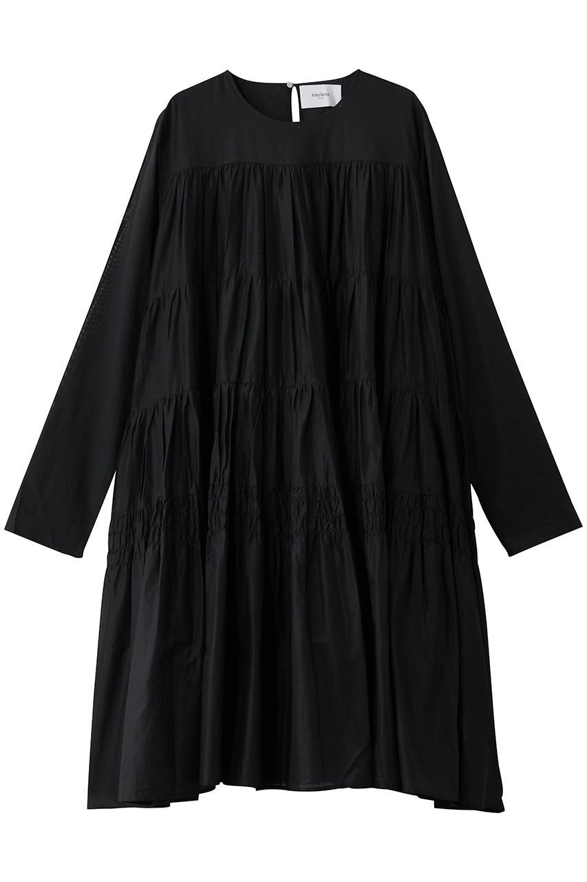 【マーレット/MERLETTE】のSOLIMAN MIDI ティアードミディドレス インテリア・キッズ・メンズ・レディースファッション・服の通販 founy(ファニー) 　ファッション　Fashion　レディースファッション　Fashion for Women　ワンピース　Dresses　フォーマル・パーティードレス・結婚式用ドレス　Elegant & Casual Dresses　チュニック　Tunic Tops & Dresses　サンダル　Sandals, Summer Shoes　スモッキング　Smocking, Gathered Stitching　チュニック　Tunic, Long Top　ティアード　Tiered, Tiered Style　ドレス　Dress, One-Piece　人気　Popular, Best Seller　新作・新入荷　New Arrivals / New In　【日本限定】ブラック|ID: prp329100004669712 ipo3291000000033763206