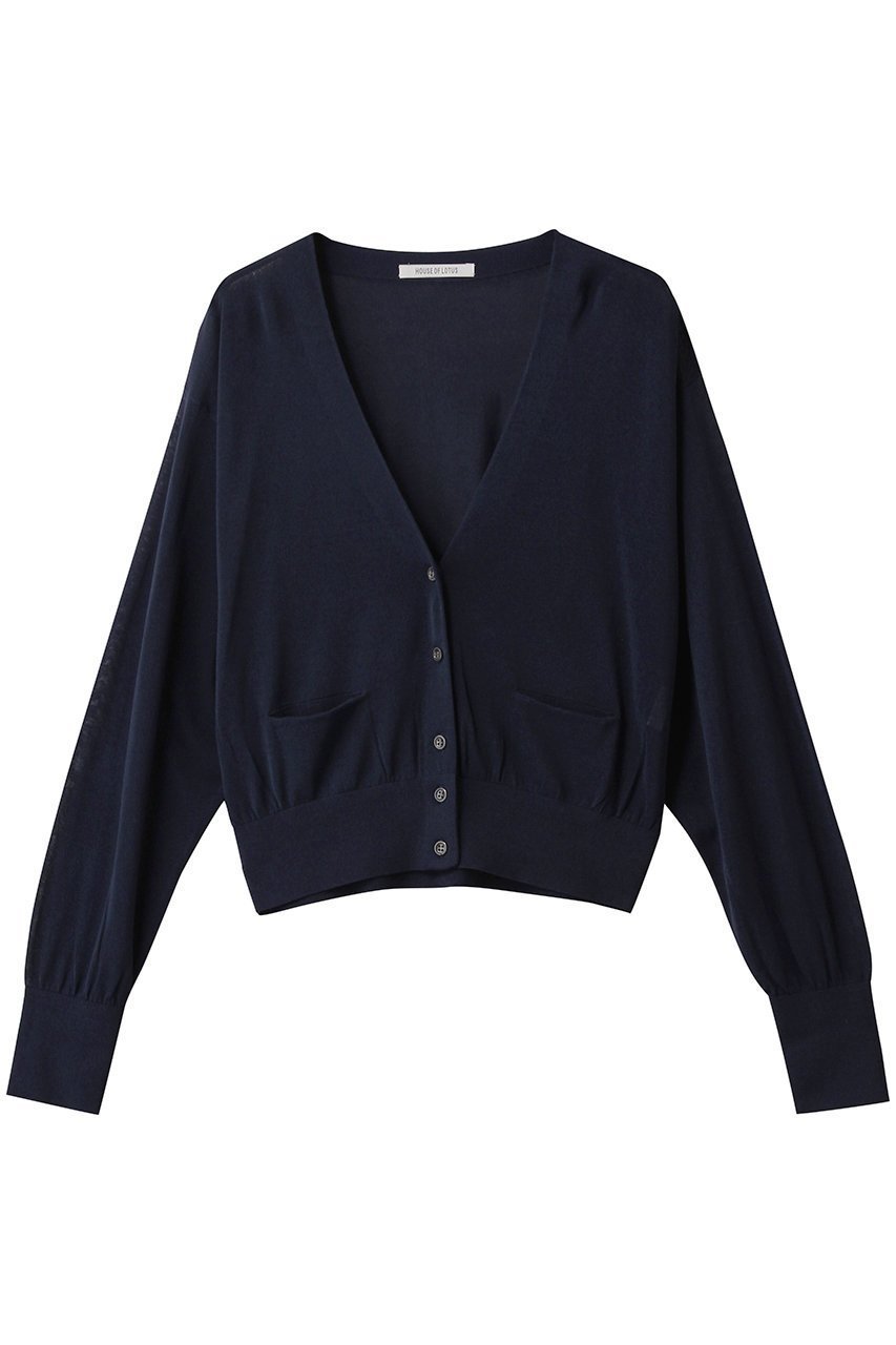 【ハウス オブ ロータス/HOUSE OF LOTUS】のコットンナイロンカーディガン インテリア・キッズ・メンズ・レディースファッション・服の通販 founy(ファニー) 　ファッション　Fashion　レディースファッション　Fashion for Women　トップス・カットソー　Cut & Sew Tops　ニット　Knit Tops & Sweaters　カーディガン・羽織り　Layered Style Cardigans　カーディガン　Cardigan, Knitwear　ボトム　Bottoms, Lower Wear　吸水　Absorbent, Quick-Dry　新作・新入荷　New Arrivals / New In　ネイビー|ID: prp329100004669714 ipo3291000000033763222
