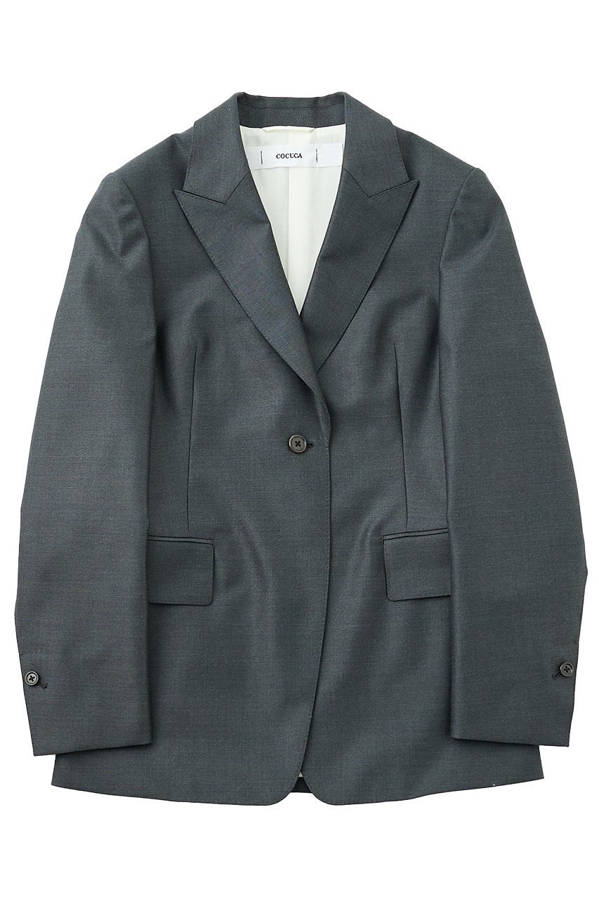 【ザ ストア バイ シー/THE STORE by C】の【COCUCA】ピークドマスキュリンジャケット インテリア・キッズ・メンズ・レディースファッション・服の通販 founy(ファニー) 　ファッション　Fashion　レディースファッション　Fashion for Women　アウター　Coat / Outerwear Collection　レディースジャケット・軽アウター　Jackets　おすすめ　Recommended / Our Picks　シェイプ　Shape, Slim Fit　ジャケット　Jacket, Outerwear　デニム　Denim, Jeans Material　ドレープ　Drape, Draping Fabric　ベスト　Vest, Waistcoat　再入荷　Restock / Back in Stock　別注　Limited Edition, Custom Order　ライトグレー|ID: prp329100004669724 ipo3291000000036555895
