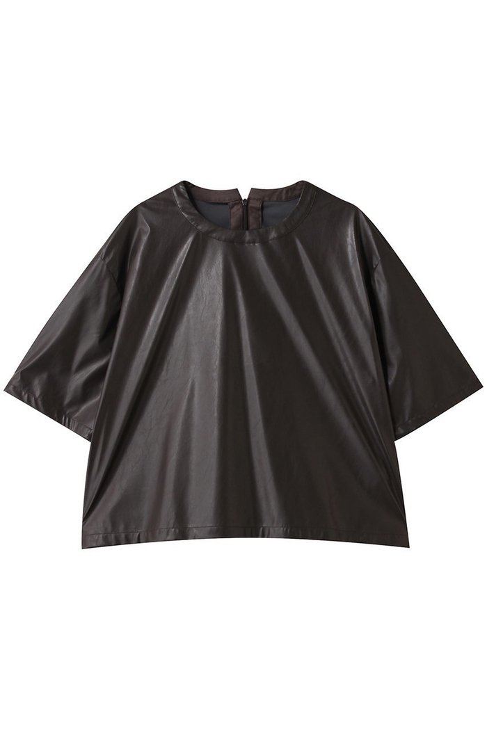 【ミディウミソリッド/MIDIUMISOLID】のsynthetic leather tops トップス インテリア・キッズ・メンズ・レディースファッション・服の通販 founy(ファニー) https://founy.com/ ファッション Fashion レディースファッション Fashion for Women トップス・カットソー Cut & Sew Tops シャツ・ブラウス・オフィスカジュアル Elegant Blouses & Button-Ups クール Cool, Chic ショート Short, Short Length シンプル Simple, Minimal スリーブ Sleeve, Long Sleeve / Short Sleeve チュール Tulip, Tulip Motif フェイクレザー Faux Leather, PU Leather フェミニン Feminine, Girly 半袖 Short Sleeve, Half Sleeve 新作・新入荷 New Arrivals / New In |ID: prp329100004669737 ipo3291000000033763401