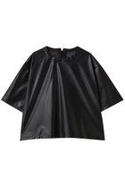 【ミディウミソリッド/MIDIUMISOLID】のsynthetic leather tops トップス 人気、トレンドファッション・服の通販 founy(ファニー) ファッション Fashion レディースファッション Fashion for Women トップス・カットソー Cut & Sew Tops シャツ・ブラウス・オフィスカジュアル Elegant Blouses & Button-Ups クール Cool, Chic ショート Short, Short Length シンプル Simple, Minimal スリーブ Sleeve, Long Sleeve / Short Sleeve チュール Tulip, Tulip Motif フェイクレザー Faux Leather, PU Leather フェミニン Feminine, Girly 半袖 Short Sleeve, Half Sleeve 新作・新入荷 New Arrivals / New In thumbnail black|ID: prp329100004669737 ipo3291000000033763404