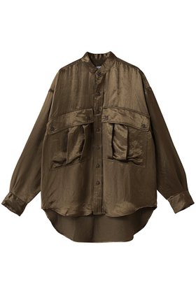 【キャサリンハムネット/KATHARINE HAMNETT LONDON】 アセテートパラシュート ボタンダウン シャツ人気、トレンドファッション・服の通販 founy(ファニー) ファッション Fashion レディースファッション Fashion for Women トップス・カットソー Cut & Sew Tops シャツ・ブラウス・オフィスカジュアル Elegant Blouses & Button-Ups スリーブ Sleeve, Long Sleeve / Short Sleeve ダウン Down, Puffer ポケット Pocket, Pocket Detail ロング Long, Long-Length 新作・新入荷 New Arrivals / New In |ID:prp329100004669739