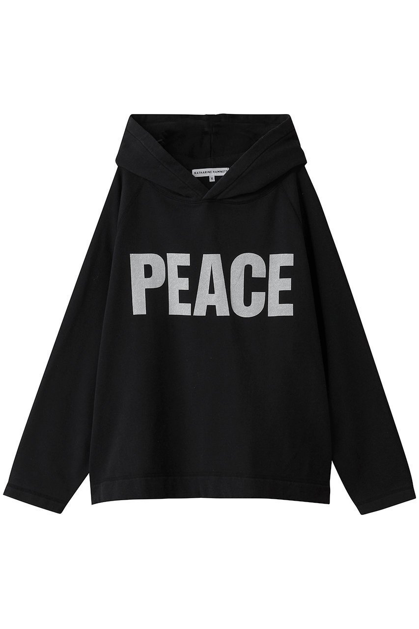 【キャサリンハムネット/KATHARINE HAMNETT LONDON】のガーメント ウオッシュ スローガン フーディ プルオーバー インテリア・キッズ・メンズ・レディースファッション・服の通販 founy(ファニー) 　ファッション　Fashion　レディースファッション　Fashion for Women　トップス・カットソー　Cut & Sew Tops　シャツ・ブラウス・オフィスカジュアル　Elegant Blouses & Button-Ups　レディースパーカー・カジュアルフーディー　Casual Hoodies & Sweatshirts　ロングTシャツ・Tシャツ　Longline T-Shirts & Tees　カジュアルプルオーバー・ニットトップス　Pullovers & Knit Tops / Casual Pullovers　スウェット・クルーネックトップス　Sweatshirts & Crewnecks / Relaxed Fit Sweat Tops　カットソー・ベーシックTシャツ　Cut-and-Sewn Tops / Stretch Tees & Basics　なめらか　Smooth, Silky Texture　定番　Standard, Basic Item　ブラック|ID: prp329100004669741 ipo3291000000035869098