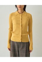 【デザイン ワークス/DESIGN WORKS】のウールリブポロカーディガン イエロー|ID:prp329100004669744