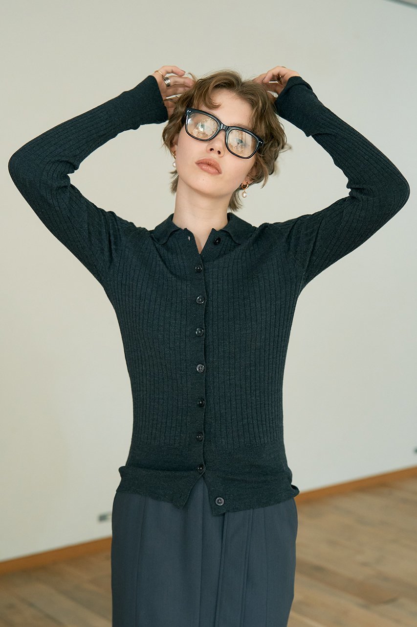 【デザイン ワークス/DESIGN WORKS】のウールリブポロカーディガン 人気、トレンドファッション・服の通販 founy(ファニー) 　ファッション　Fashion　レディースファッション　Fashion for Women　トップス・カットソー　Cut & Sew Tops　ニット　Knit Tops & Sweaters　カーディガン・羽織り　Layered Style Cardigans　カジュアルプルオーバー・ニットトップス　Pullovers & Knit Tops / Casual Pullovers　おすすめ　Recommended / Our Picks　なめらか　Smooth, Silky Texture　インナー　Innerwear　カーディガン　Cardigan, Knitwear　コンパクト　Compact, Small Size　ジャケット　Jacket, Outerwear　バランス　Balance, Style Balance　フィット　Fit, Slim Fit　エレガント 上品　Elegant　新作・新入荷　New Arrivals / New In　other-2|ID: prp329100004669744 ipo3291000000033763455