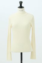 【デザイン ワークス/DESIGN WORKS】のウールバックボタンハイネックニット オフホワイト|ID:prp329100004669746