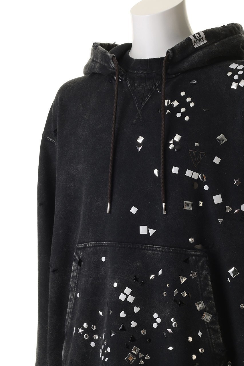 【メゾン ミハラヤスヒロ/Maison MIHARA YASUHIRO / MEN】の【MEN】EMBELLISHED ブリーチド フーディー 人気、トレンドファッション・服の通販 founy(ファニー) 　ファッション　Fashion　メンズファッション　Fashion for Men　トップス・カットソー　Cut & Sew Tops　パーカー・フーディー / カジュアルコーデ　Hoodies & Parkas　メンズシャツ　Shirts　ストーン　Stone, Gem-Like　ダメージ　Distressed, Destroyed　ブリーチ　Bleach, Washed Finish　新作・新入荷　New Arrivals / New In　other-5|ID: prp329100004669749 ipo3291000000033763500