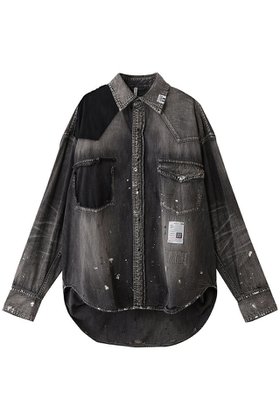 【メゾン ミハラヤスヒロ/Maison MIHARA YASUHIRO / MEN】の【MEN】DENIM シャツ 人気、トレンドファッション・服の通販 founy(ファニー) ファッション Fashion メンズファッション Fashion for Men スリーブ Sleeve, Long Sleeve / Short Sleeve ダメージ Distressed, Destroyed デニム Denim, Jeans Material ポケット Pocket, Pocket Detail ロング Long, Long-Length 新作・新入荷 New Arrivals / New In |ID:prp329100004669752