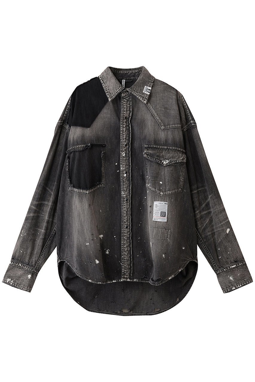 【メゾン ミハラヤスヒロ/Maison MIHARA YASUHIRO / MEN】の【MEN】DENIM シャツ 人気、トレンドファッション・服の通販 founy(ファニー) 　ファッション　Fashion　メンズファッション　Fashion for Men　スリーブ　Sleeve, Long Sleeve / Short Sleeve　ダメージ　Distressed, Destroyed　デニム　Denim, Jeans Material　ポケット　Pocket, Pocket Detail　ロング　Long, Long-Length　新作・新入荷　New Arrivals / New In　 other-1|ID: prp329100004669752 ipo3291000000033763512