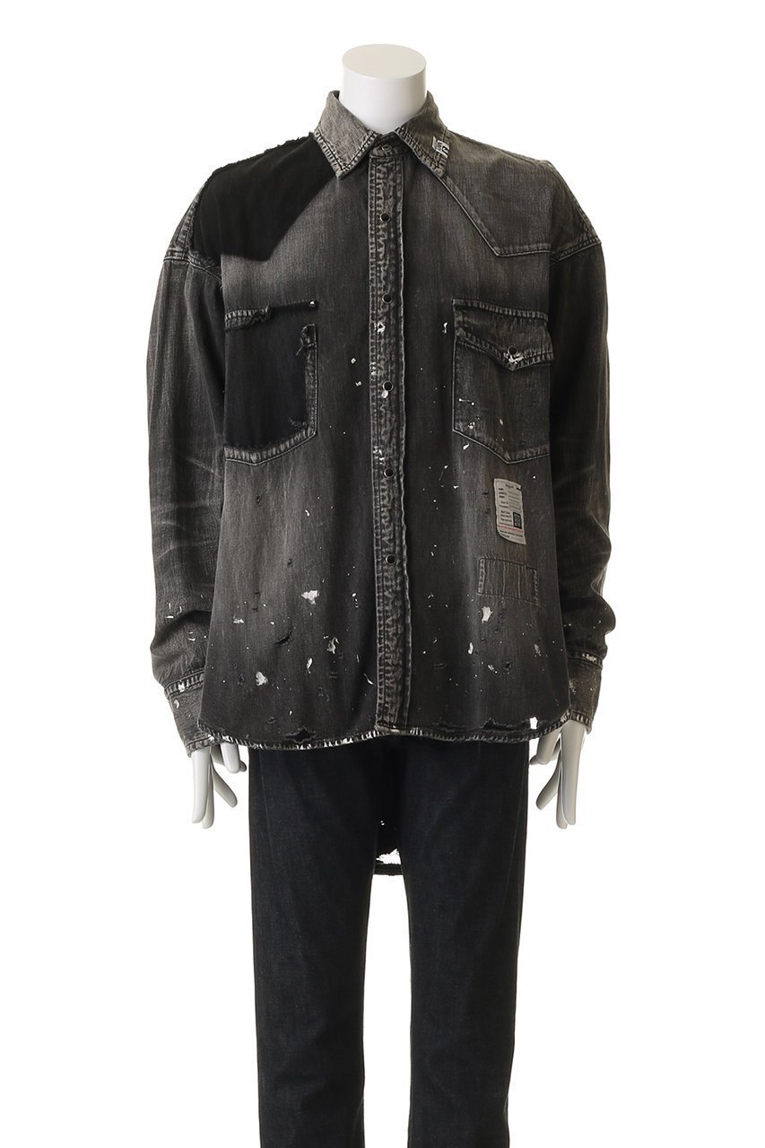 【メゾン ミハラヤスヒロ/Maison MIHARA YASUHIRO / MEN】の【MEN】DENIM シャツ 人気、トレンドファッション・服の通販 founy(ファニー) 　ファッション　Fashion　メンズファッション　Fashion for Men　スリーブ　Sleeve, Long Sleeve / Short Sleeve　ダメージ　Distressed, Destroyed　デニム　Denim, Jeans Material　ポケット　Pocket, Pocket Detail　ロング　Long, Long-Length　新作・新入荷　New Arrivals / New In　other-2|ID: prp329100004669752 ipo3291000000033763514