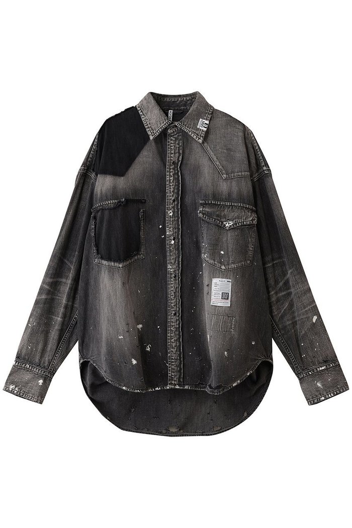 【メゾン ミハラヤスヒロ/Maison MIHARA YASUHIRO / MEN】の【MEN】DENIM シャツ インテリア・キッズ・メンズ・レディースファッション・服の通販 founy(ファニー) https://founy.com/ ファッション Fashion メンズファッション Fashion for Men スリーブ Sleeve, Long Sleeve / Short Sleeve ダメージ Distressed, Destroyed デニム Denim, Jeans Material ポケット Pocket, Pocket Detail ロング Long, Long-Length |ID: prp329100004669752 ipo3291000000036048379