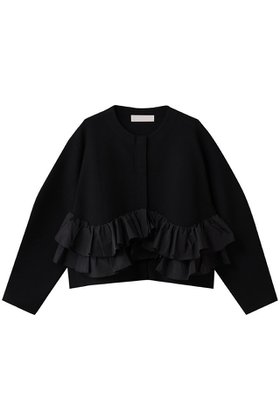 【マリリンムーン/MARILYN MOON】 スパイラルタフタラッフルニットジャケット人気、トレンドファッション・服の通販 founy(ファニー) ファッション Fashion レディースファッション Fashion for Women アウター Coat / Outerwear Collection レディースジャケット・軽アウター Jackets インナー Innerwear カーディガン Cardigan, Knitwear コクーン Cocoon, Cocoon Silhouette ジャケット Jacket, Outerwear タフタ Taffeta, Structured Fabric ミラノリブ Milano Rib, Milano Stitch モダン Modern, Contemporary ラッフル Ruffle, Frill ロング Long, Long-Length 人気 Popular, Best Seller 新作・新入荷 New Arrivals / New In |ID:prp329100004671171