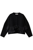 【マリリンムーン/MARILYN MOON】のスパイラルタフタラッフルニットジャケット 人気、トレンドファッション・服の通販 founy(ファニー) ファッション Fashion レディースファッション Fashion for Women アウター Coat / Outerwear Collection レディースジャケット・軽アウター Jackets インナー Innerwear カーディガン Cardigan, Knitwear コクーン Cocoon, Cocoon Silhouette ジャケット Jacket, Outerwear タフタ Taffeta, Structured Fabric ミラノリブ Milano Rib, Milano Stitch モダン Modern, Contemporary ラッフル Ruffle, Frill ロング Long, Long-Length 人気 Popular, Best Seller 新作・新入荷 New Arrivals / New In thumbnail ブラック|ID: prp329100004671171 ipo3291000000033768624