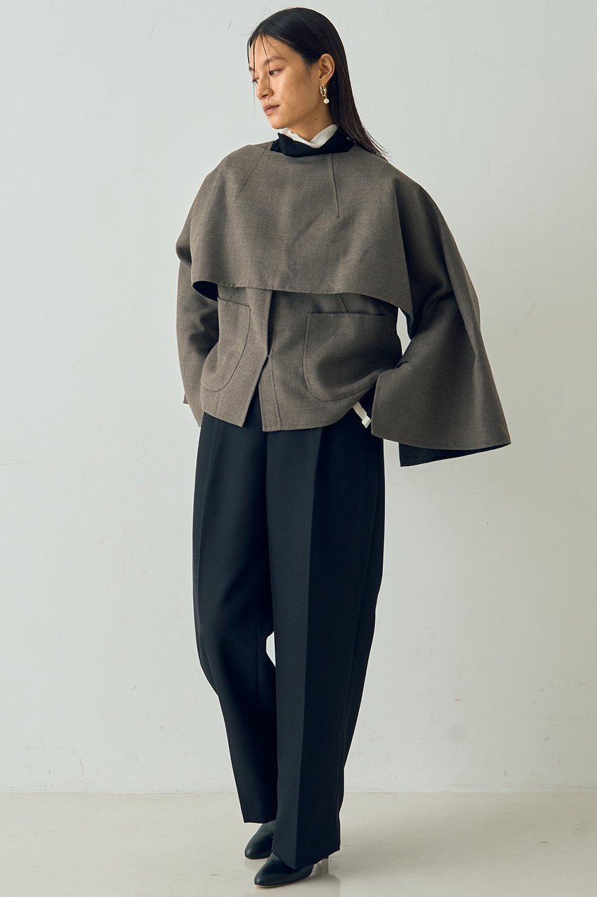 【デザイン ワークス/DESIGN WORKS】のウール混タックバレルパンツ 人気、トレンドファッション・服の通販 founy(ファニー) 　ファッション　Fashion　レディースファッション　Fashion for Women　パンツ　Pants & Trousers　おすすめ　Recommended / Our Picks　コンパクト　Compact, Small Size　フォルム　Silhouette, Form　フロント　Front, Front Design　ボトム　Bottoms, Lower Wear　リラックス　Relax, Relaxed Fit　新作・新入荷　New Arrivals / New In　other-4|ID: prp329100004671175 ipo3291000000033768666