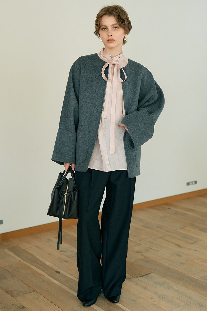 【デザイン ワークス/DESIGN WORKS】のウール混タックバレルパンツ 人気、トレンドファッション・服の通販 founy(ファニー) 　ファッション　Fashion　レディースファッション　Fashion for Women　パンツ　Pants & Trousers　おすすめ　Recommended / Our Picks　コンパクト　Compact, Small Size　フォルム　Silhouette, Form　フロント　Front, Front Design　ボトム　Bottoms, Lower Wear　リラックス　Relax, Relaxed Fit　新作・新入荷　New Arrivals / New In　other-5|ID: prp329100004671175 ipo3291000000033768667