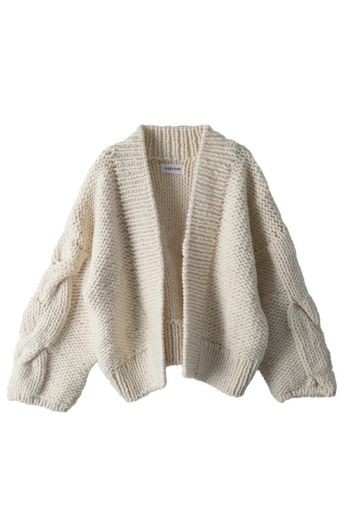 【アユーシ/AAYUSHI】のハンドニットカーディガン インテリア・キッズ・メンズ・レディースファッション・服の通販 founy(ファニー) https://founy.com/ ファッション Fashion レディースファッション Fashion for Women トップス・カットソー Cut & Sew Tops ニット Knit Tops & Sweaters カーディガン・羽織り Layered Style Cardigans カーディガン Cardigan, Knitwear シンプル Simple, Minimal デニム Denim, Jeans Material ハンド Hand, Handmade フェミニン Feminine, Girly フロント Front, Front Design 新作・新入荷 New Arrivals / New In |ID: prp329100004671176 ipo3291000000033768670