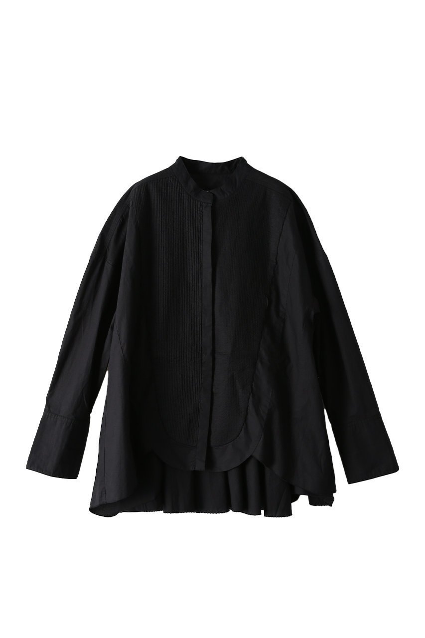 【アユーシ/AAYUSHI】のフロントピンタックロングテールシャツ インテリア・キッズ・メンズ・レディースファッション・服の通販 founy(ファニー) 　ファッション　Fashion　レディースファッション　Fashion for Women　トップス・カットソー　Cut & Sew Tops　シャツ・ブラウス・オフィスカジュアル　Elegant Blouses & Button-Ups　おすすめ　Recommended / Our Picks　カフス　Cuff Design　シンプル　Simple, Minimal　スラックス　Slacks, Dress Pants　スリーブ　Sleeve, Long Sleeve / Short Sleeve　デニム　Denim, Jeans Material　ドレス　Dress, One-Piece　フレア　Flare, Flared　フロント　Front, Front Design　ロング　Long, Long-Length　新作・新入荷　New Arrivals / New In　Black|ID: prp329100004671179 ipo3291000000033768693