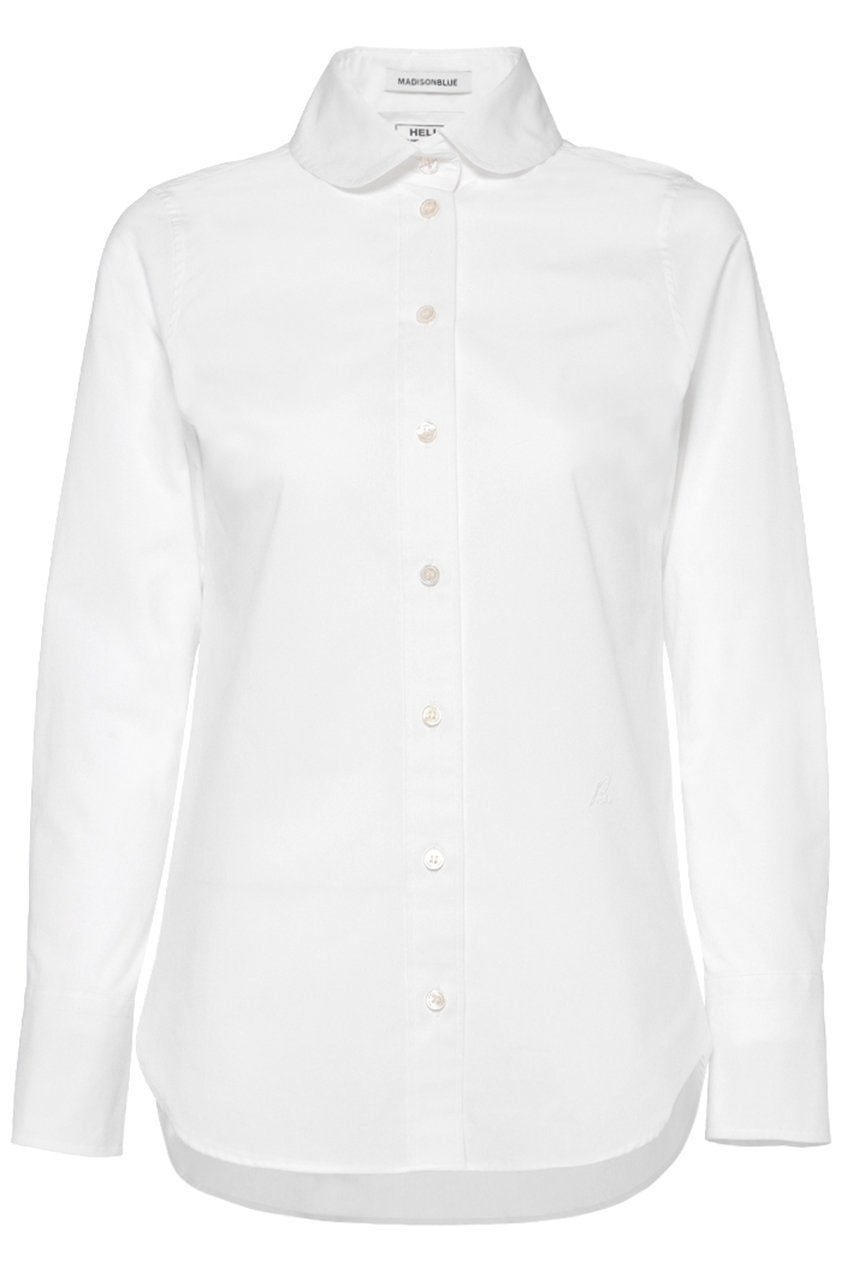 【マディソンブルー/MADISONBLUE】のROUND COLLAR N.MADAME SH ラウンドカラーシャツ インテリア・キッズ・メンズ・レディースファッション・服の通販 founy(ファニー) 　ファッション　Fashion　レディースファッション　Fashion for Women　トップス・カットソー　Cut & Sew Tops　シャツ・ブラウス・オフィスカジュアル　Elegant Blouses & Button-Ups　エレガント 上品　Elegant　シェイプ　Shape, Slim Fit　スリーブ　Sleeve, Long Sleeve / Short Sleeve　ピーチ　Peach, Soft Touch　ベーシック　Basic, Essential　ラウンド　Round, Round Neck　ロング　Long, Long-Length　冬　Winter / This Winter　新作・新入荷　New Arrivals / New In　ホワイト|ID: prp329100004671180 ipo3291000000033768696