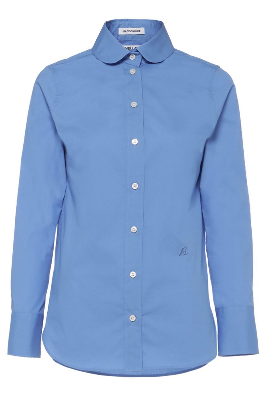 【マディソンブルー/MADISONBLUE】のROUND COLLAR N.MADAME SH ラウンドカラーシャツ インテリア・キッズ・メンズ・レディースファッション・服の通販 founy(ファニー) 　ファッション　Fashion　レディースファッション　Fashion for Women　トップス・カットソー　Cut & Sew Tops　シャツ・ブラウス・オフィスカジュアル　Elegant Blouses & Button-Ups　エレガント 上品　Elegant　シェイプ　Shape, Slim Fit　スリーブ　Sleeve, Long Sleeve / Short Sleeve　ピーチ　Peach, Soft Touch　ベーシック　Basic, Essential　ラウンド　Round, Round Neck　ロング　Long, Long-Length　冬　Winter / This Winter　新作・新入荷　New Arrivals / New In　ブルー|ID: prp329100004671180 ipo3291000000033768697