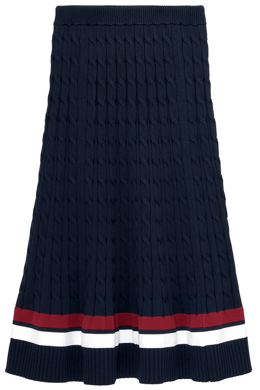 【マディソンブルー/MADISONBLUE】のCABLE FLARE LONG SK フレアロングスカート インテリア・キッズ・メンズ・レディースファッション・服の通販 founy(ファニー) 　ファッション　Fashion　レディースファッション　Fashion for Women　スカート　Skirts　ロングスカート　Long Skirts / Maxi & Midi Skirts　スポーティ　Sporty, Casual Athletic　フレア　Flare, Flared　ロング　Long, Long-Length　新作・新入荷　New Arrivals / New In　ネイビー|ID: prp329100004671183 ipo3291000000033768717