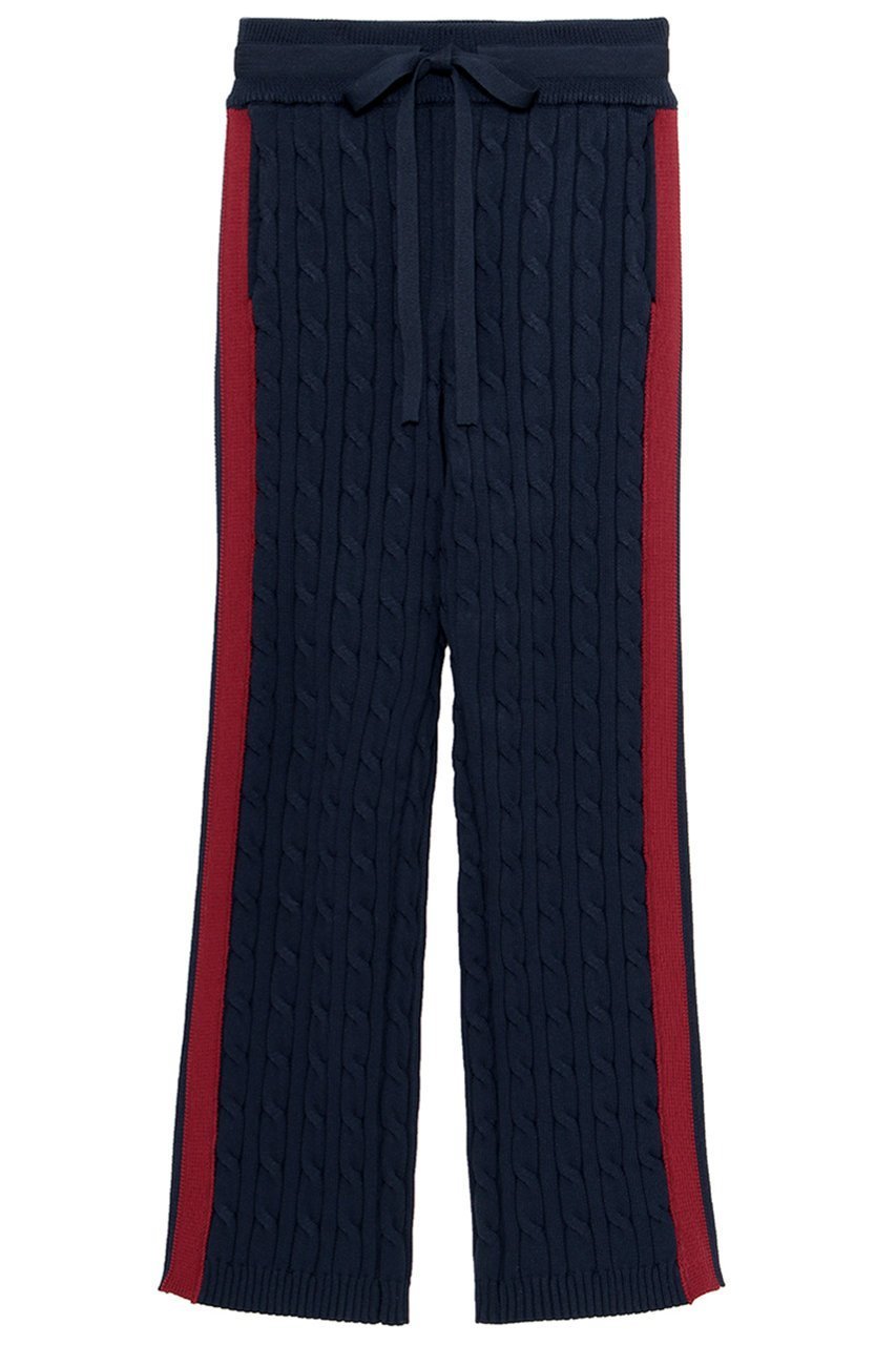 【マディソンブルー/MADISONBLUE】のSIDESTRIPE CABLE PANTS パンツ インテリア・キッズ・メンズ・レディースファッション・服の通販 founy(ファニー) 　ファッション　Fashion　レディースファッション　Fashion for Women　パンツ　Pants & Trousers　ストレート　Straight, Straight Cut　スポーティ　Sporty, Casual Athletic　ネイビー|ID: prp329100004671184 ipo3291000000036134361