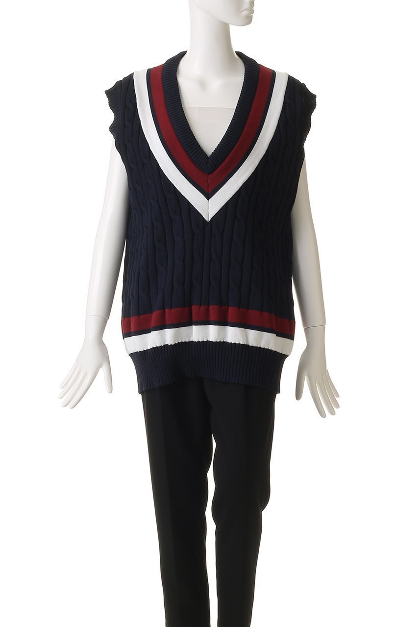 【マディソンブルー/MADISONBLUE】のOVERSIZED TENNIS SWEATER VEST ベスト 人気、トレンドファッション・服の通販 founy(ファニー) 　ファッション　Fashion　レディースファッション　Fashion for Women　アウター　Coat / Outerwear Collection　レディースジャケット・軽アウター　Jackets　ジャケット　Jacket, Outerwear　スポーティ　Sporty, Casual Athletic　ベスト　Vest, Waistcoat　軽量　Lightweight, Ultra Light　other-2|ID: prp329100004671185 ipo3291000000036134369