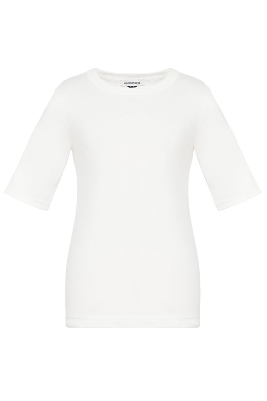 【マディソンブルー/MADISONBLUE】のCREW NECK H/S TEE クルーネックハーフスリーブTシャツ インテリア・キッズ・メンズ・レディースファッション・服の通販 founy(ファニー) 　ファッション　Fashion　レディースファッション　Fashion for Women　トップス・カットソー　Cut & Sew Tops　シャツ・ブラウス・オフィスカジュアル　Elegant Blouses & Button-Ups　ロングTシャツ・Tシャツ　Longline T-Shirts & Tees　カットソー・ベーシックTシャツ　Cut-and-Sewn Tops / Stretch Tees & Basics　エレガント 上品　Elegant　コンパクト　Compact, Small Size　ショート　Short, Short Length　シンプル　Simple, Minimal　スリーブ　Sleeve, Long Sleeve / Short Sleeve　バランス　Balance, Style Balance　新作・新入荷　New Arrivals / New In　ホワイト|ID: prp329100004671186 ipo3291000000033768737