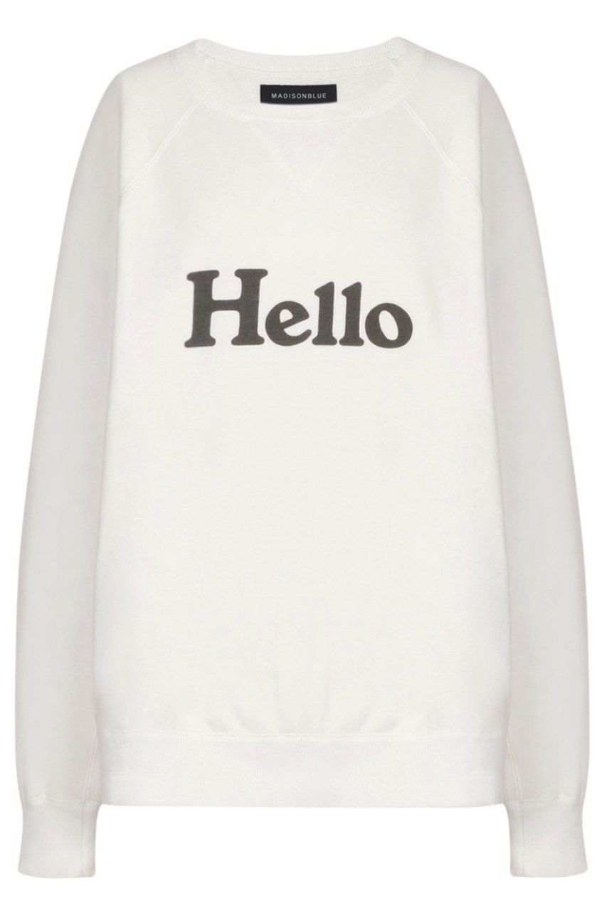 【マディソンブルー/MADISONBLUE】のHELLO SWEAT L/S URAKE DYED ロングスリーブスウェット インテリア・キッズ・メンズ・レディースファッション・服の通販 founy(ファニー) 　ファッション　Fashion　レディースファッション　Fashion for Women　トップス・カットソー　Cut & Sew Tops　シャツ・ブラウス・オフィスカジュアル　Elegant Blouses & Button-Ups　レディースパーカー・カジュアルフーディー　Casual Hoodies & Sweatshirts　ロングTシャツ・Tシャツ　Longline T-Shirts & Tees　スウェット・クルーネックトップス　Sweatshirts & Crewnecks / Relaxed Fit Sweat Tops　カットソー・ベーシックTシャツ　Cut-and-Sewn Tops / Stretch Tees & Basics　スウェット / スエット　Sweatshirt, Sweatwear　新作・新入荷　New Arrivals / New In　ホワイト|ID: prp329100004671188 ipo3291000000033768751