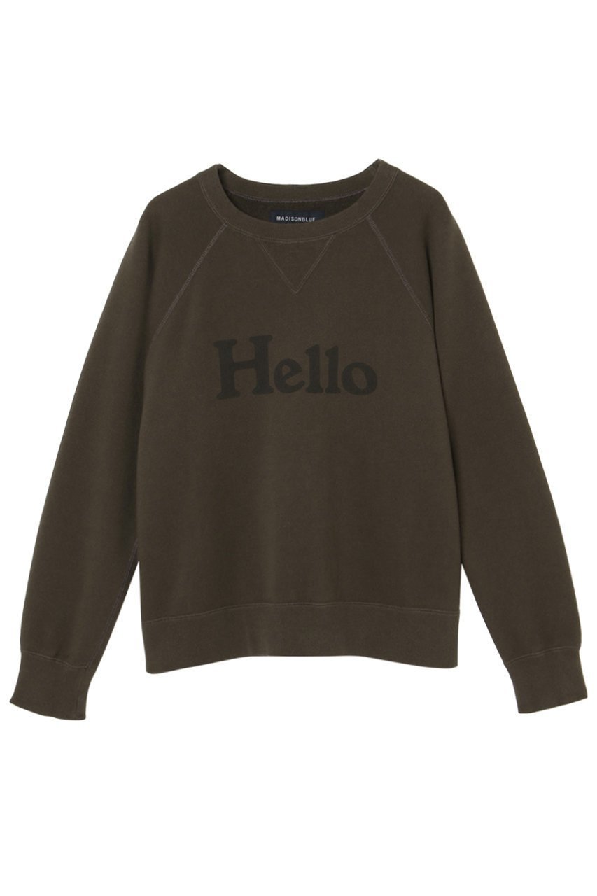 【マディソンブルー/MADISONBLUE】のHELLO SWEAT L/S URAKE DYED ロングスリーブスウェット インテリア・キッズ・メンズ・レディースファッション・服の通販 founy(ファニー) 　ファッション　Fashion　レディースファッション　Fashion for Women　トップス・カットソー　Cut & Sew Tops　シャツ・ブラウス・オフィスカジュアル　Elegant Blouses & Button-Ups　レディースパーカー・カジュアルフーディー　Casual Hoodies & Sweatshirts　ロングTシャツ・Tシャツ　Longline T-Shirts & Tees　スウェット・クルーネックトップス　Sweatshirts & Crewnecks / Relaxed Fit Sweat Tops　カットソー・ベーシックTシャツ　Cut-and-Sewn Tops / Stretch Tees & Basics　スウェット / スエット　Sweatshirt, Sweatwear　新作・新入荷　New Arrivals / New In　グレー|ID: prp329100004671188 ipo3291000000033768753