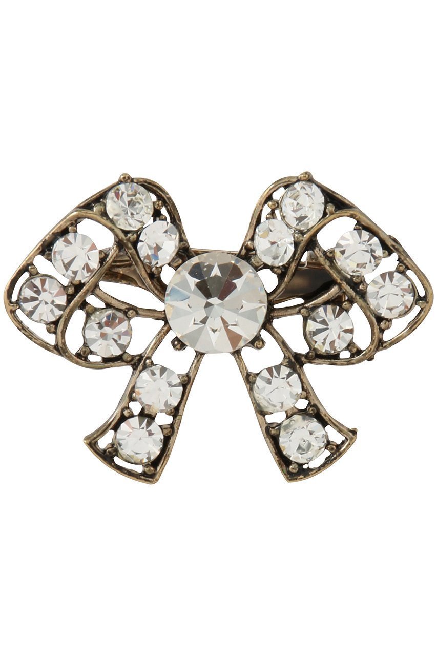 【ビリティス ディセッタン/Bilitis dix-sept ans】のリボンブローチ(S) インテリア・キッズ・メンズ・レディースファッション・服の通販 founy(ファニー) 　ファッション　Fashion　レディースファッション　Fashion for Women　ジュエリー　Jewelry　ガラス　Glass, Glassware　ジャケット　Jacket, Outerwear　ストーン　Stone, Gem-Like　フォーマル　Formal, Dressy　ブローチ　Brooch, Pin Brooch　モチーフ　Motif, Design Theme　リボン　Ribbon, Bow　エレガント 上品　Elegant　アンティークゴールド|ID: prp329100004675983 ipo3291000000036065473