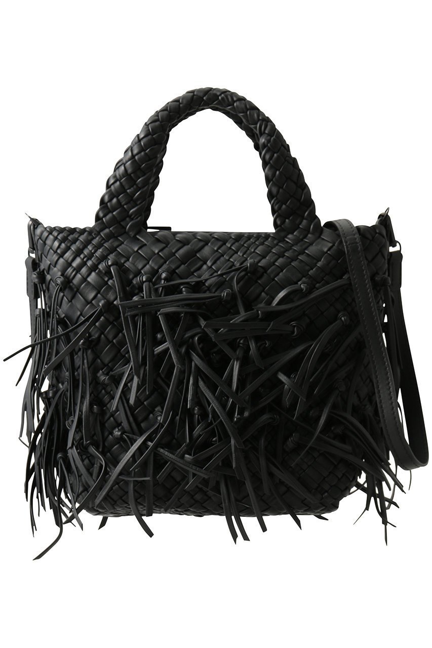 【ファロルニ/FALORNI】のイントレチャートフリンジ2wayミニハンドバッグ インテリア・キッズ・メンズ・レディースファッション・服の通販 founy(ファニー) ファッション Fashion レディースファッション Fashion for Women バッグ Bags エレガント 上品 Elegant ショルダー Shoulder, Shoulder Strap スマート Smart, Elegant デニム Denim, Jeans Material フリンジ Fringe, Tassel ラップ Wrap, Wrap Design 財布 Wallet, Purse ブラック|ID: prp329100004675988 ipo3291000000035969683