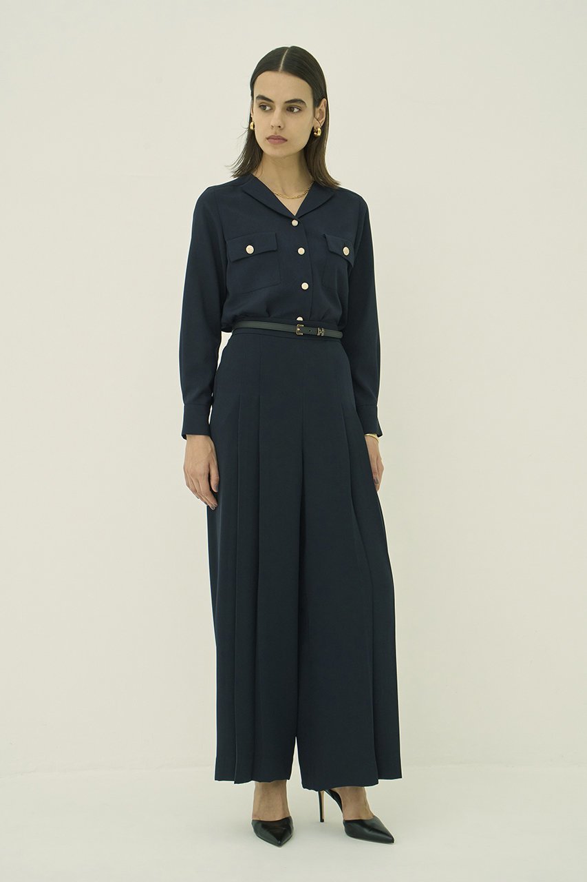 【エムダブリュー/MW】のトリアセテート(D)ドライタッチボイル Vネックブラウス 人気、トレンドファッション・服の通販 founy(ファニー) 　ファッション　Fashion　レディースファッション　Fashion for Women　トップス・カットソー　Cut & Sew Tops　シャツ・ブラウス・オフィスカジュアル　Elegant Blouses & Button-Ups　Vネックトップス　V-Neck Tops / V-Cut Neckline Shirts　シンプル　Simple, Minimal　スリーブ　Sleeve, Long Sleeve / Short Sleeve　バランス　Balance, Style Balance　ファブリック　Fabric, Textile　ロング　Long, Long-Length　エレガント 上品　Elegant　other-6|ID: prp329100004675995 ipo3291000000033831100