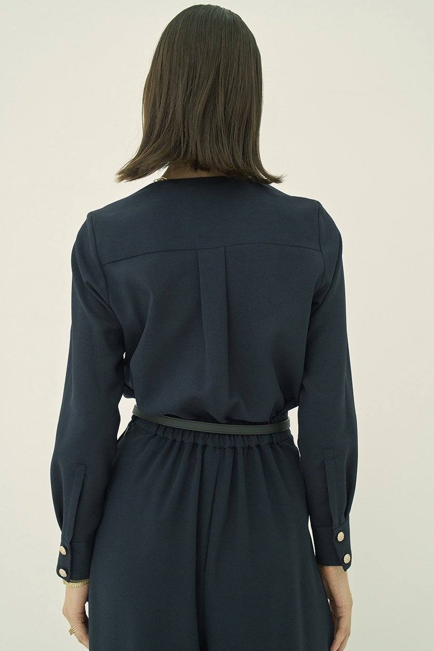 【エムダブリュー/MW】のトリアセテート(D)ドライタッチボイル Vネックブラウス 人気、トレンドファッション・服の通販 founy(ファニー) 　ファッション　Fashion　レディースファッション　Fashion for Women　トップス・カットソー　Cut & Sew Tops　シャツ・ブラウス・オフィスカジュアル　Elegant Blouses & Button-Ups　Vネックトップス　V-Neck Tops / V-Cut Neckline Shirts　シンプル　Simple, Minimal　スリーブ　Sleeve, Long Sleeve / Short Sleeve　バランス　Balance, Style Balance　ファブリック　Fabric, Textile　ロング　Long, Long-Length　エレガント 上品　Elegant　other-8|ID: prp329100004675995 ipo3291000000033831104